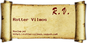 Rotter Vilmos névjegykártya